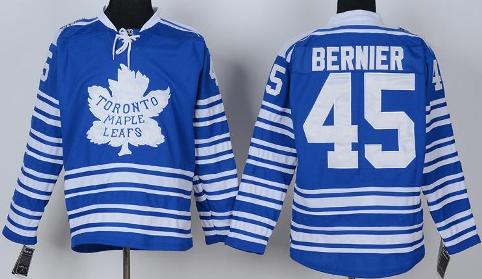 Kids Toronto Maple Leafs 45 Jonathan Bernier 2014 Winter Classic Blue NHL Jersey